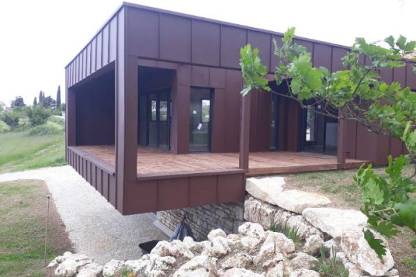 extension de maison bardage corten