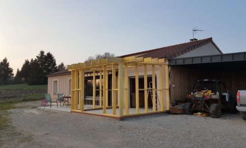 Création d'une ossature bois extension maison